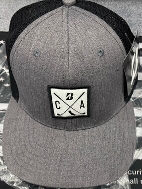 Bridgestone Grey and Black Mesh Golf Trucker Hat